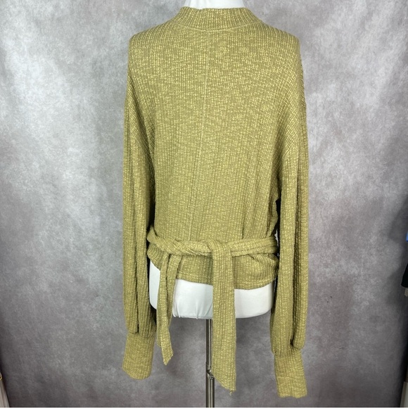 Free People FP Beach Gulfport Pullover Tie Waist Sweater In Green Women's Sz S - Picture 6 of 9